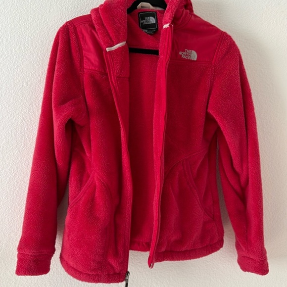 The North Face Oso Hoodie Osito Silken Fleece Full Zip Jacket Sweater Sz M Pink - Picture 2 of 5